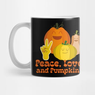 Peace, Love, and Pumpkin Pie Hippie Gnome Thanksgiving Mug